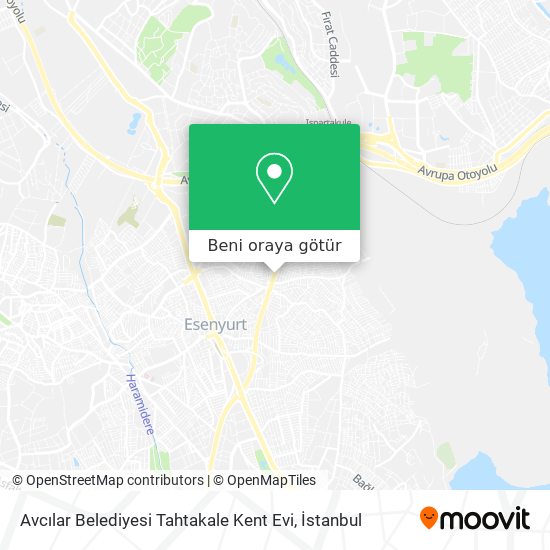 Avcılar Belediyesi Tahtakale Kent Evi harita