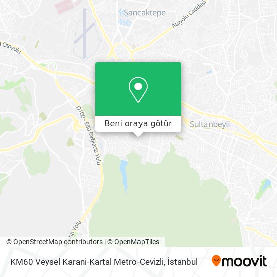 KM60 Veysel Karani-Kartal Metro-Cevizli harita
