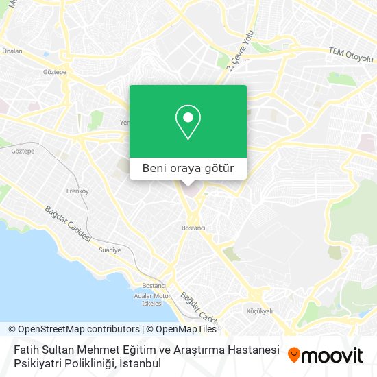Fatih Sultan Mehmet Eğitim ve Araştırma Hastanesi Psikiyatri Polikliniği harita