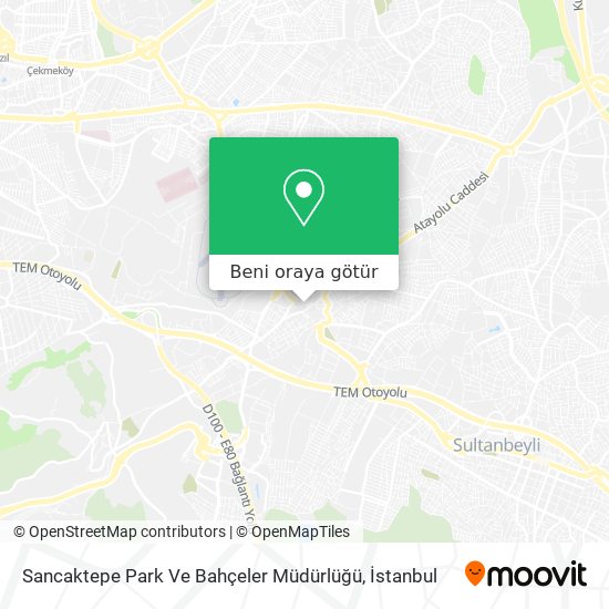 Sancaktepe Park Ve Bahçeler Müdürlüğü harita