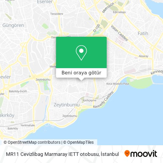 MR11 Cevizlibag Marmaray IETT otobusu harita