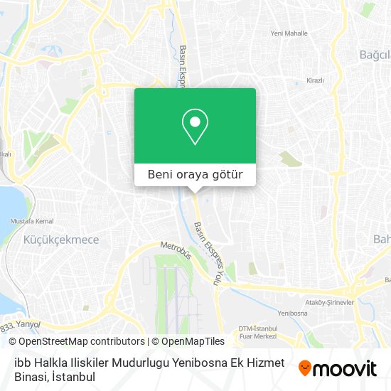 ibb Halkla Iliskiler Mudurlugu Yenibosna Ek Hizmet Binasi harita