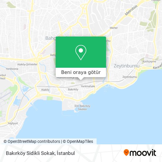 Bakırköy Sidikli Sokak harita