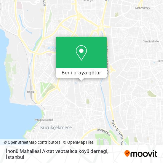 İnönü Mahallesi Aktat vebtatlıca köyü derneği harita