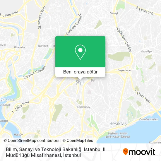 Bilim, Sanayi ve Teknoloji Bakanlığı İstanbul İl Müdürlüğü Misafirhanesi harita