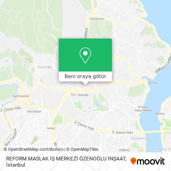 REFORM MASLAK İŞ MERKEZİ ÖZENOĞLU İNŞAAT harita