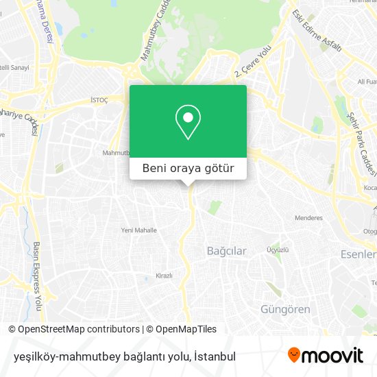 yeşilköy-mahmutbey bağlantı yolu harita