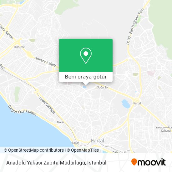 Anadolu Yakası Zabıta Müdürlüğü harita