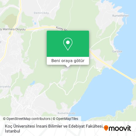 Koç Üniversitesi İnsani Bilimler ve Edebiyat Fakültesi harita