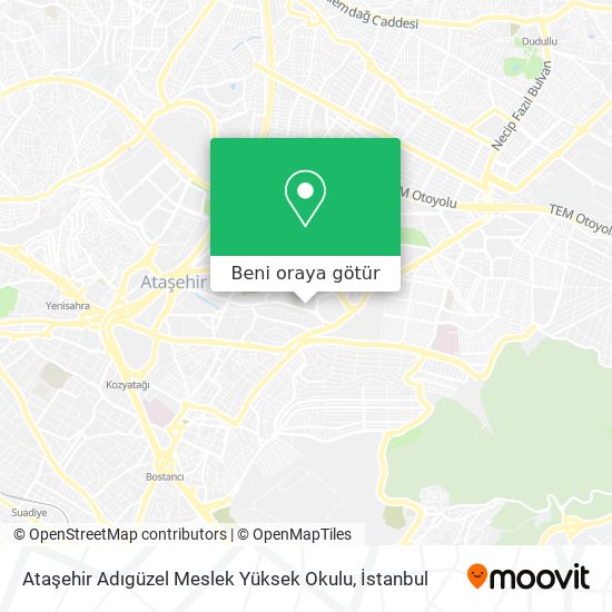 Ataşehir Adıgüzel Meslek Yüksek Okulu harita