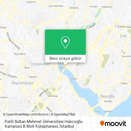 Fatih Sultan Mehmet Üniversitesi Halıcıoğlu Kampüsü B Blok Kütüphanesi harita