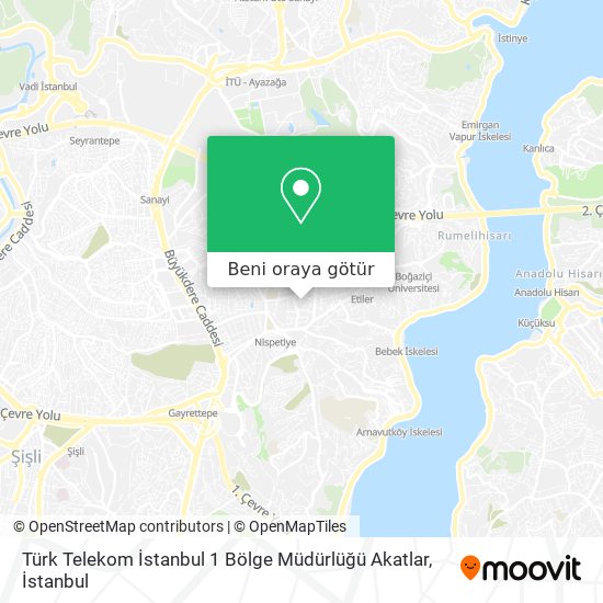 Türk Telekom İstanbul 1 Bölge  Müdürlüğü Akatlar harita