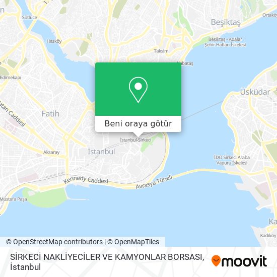 SİRKECİ NAKLİYECİLER VE KAMYONLAR BORSASI harita