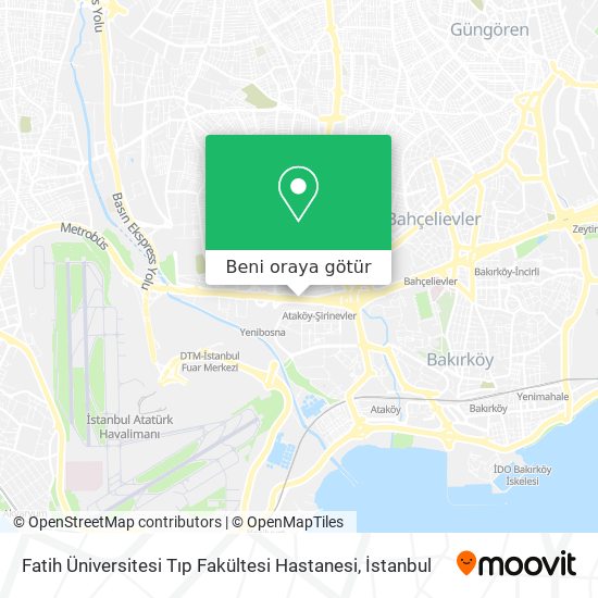 Fatih Üniversitesi Tıp Fakültesi Hastanesi harita