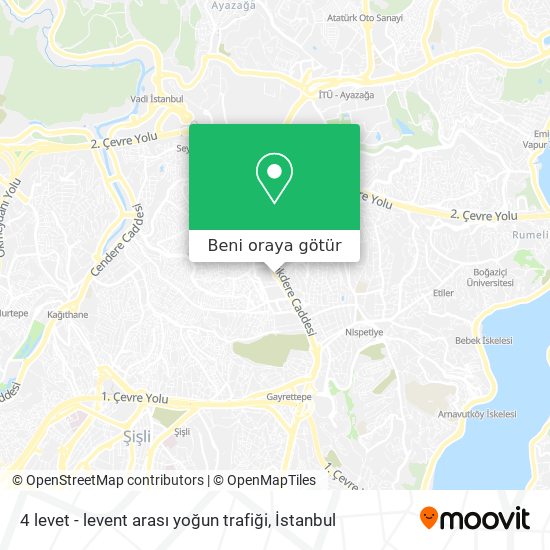 4 levet - levent arası yoğun trafiği harita