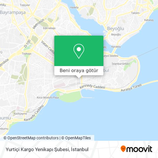 Yurtiçi Kargo Yenikapı Şubesi harita