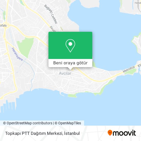 Topkapı PTT Dağıtım Merkezi harita