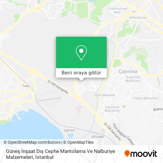 Güneş İnşaat Dış Cephe Mantolama Ve Nalburiye Malzemeleri harita