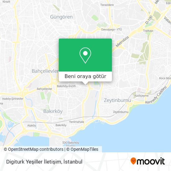 Digiturk Yeşiller İletişim harita