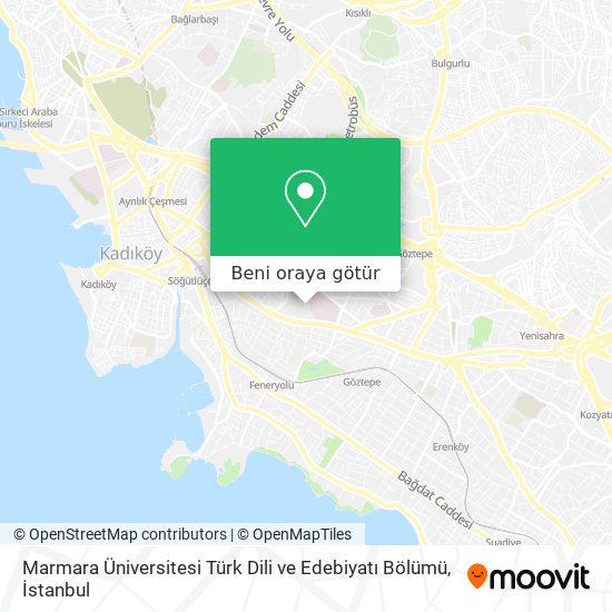 Marmara Üniversitesi Türk Dili ve Edebiyatı Bölümü harita