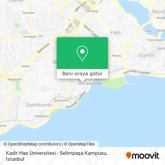 Kadir Has Üniversitesi - Selimpaşa Kampusu harita