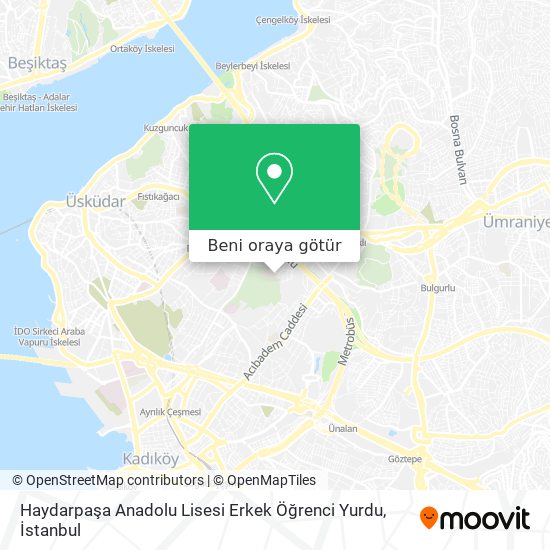 Haydarpaşa Anadolu Lisesi Erkek Öğrenci Yurdu harita