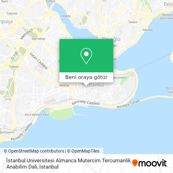 İstanbul Universitesi Almanca Mutercim Tercumanlik Anabilim Dali harita