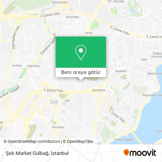 Şok Market Gülbağ harita
