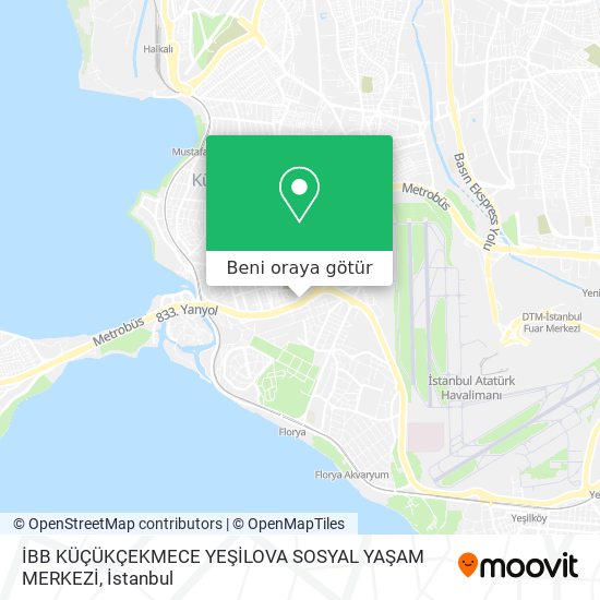 İBB KÜÇÜKÇEKMECE YEŞİLOVA SOSYAL YAŞAM MERKEZİ harita