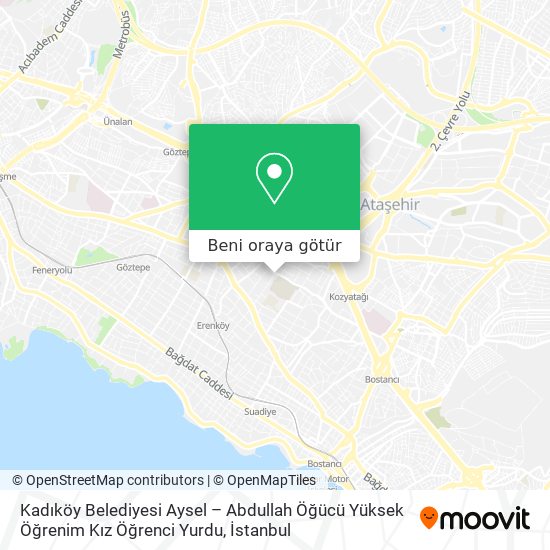 Kadıköy Belediyesi Aysel – Abdullah Öğücü Yüksek Öğrenim Kız Öğrenci Yurdu harita