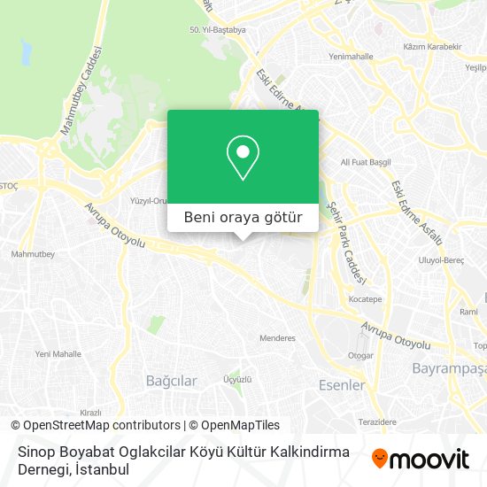 Sinop Boyabat Oglakcilar Köyü Kültür Kalkindirma Dernegi harita