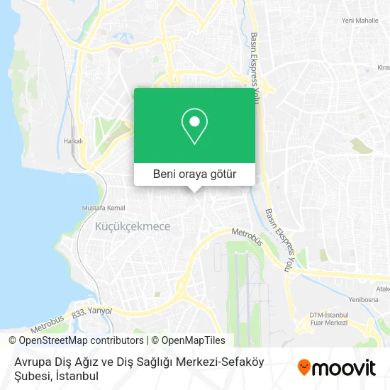Avrupa Diş Ağız ve Diş Sağlığı Merkezi-Sefaköy Şubesi harita