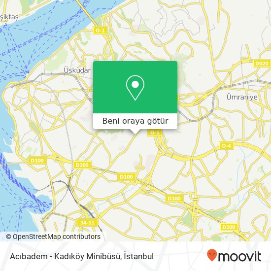 Acıbadem - Kadıköy Minibüsü harita