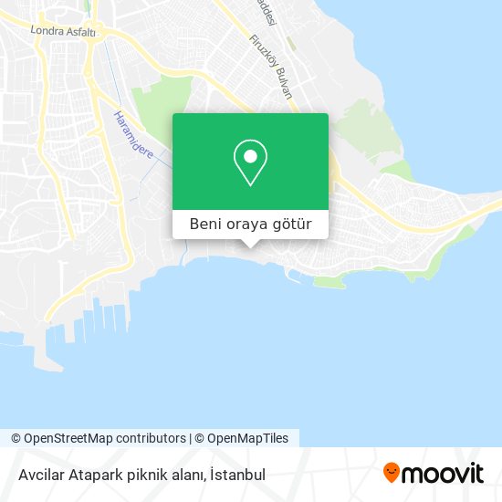 Avcilar Atapark piknik alanı harita