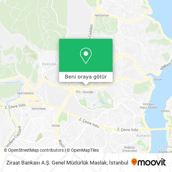 Ziraat Bankası A.Ş. Genel Müdürlük Maslak harita