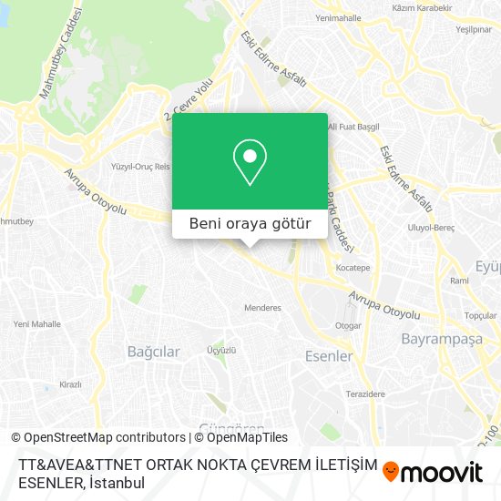 TT&AVEA&TTNET ORTAK NOKTA ÇEVREM İLETİŞİM ESENLER harita