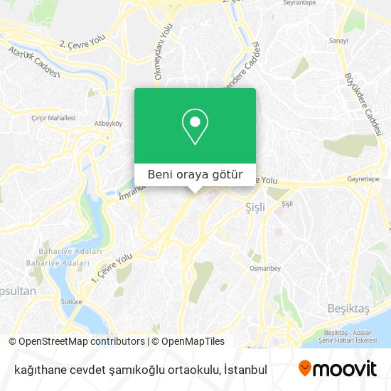 kağıthane cevdet şamıkoğlu ortaokulu harita