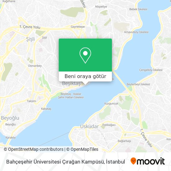 Bahçeşehir Üniversitesi Çırağan Kampüsü harita
