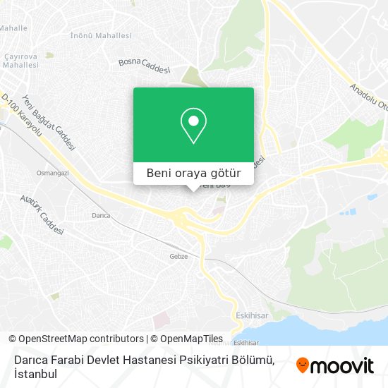 Darıca Farabi Devlet Hastanesi Psikiyatri Bölümü harita