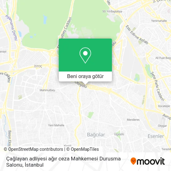 Çağlayan adliyesi ağır ceza Mahkemesi Durusma Salonu harita