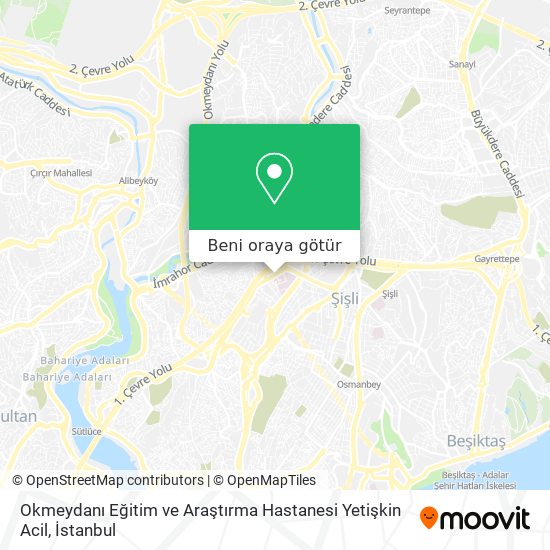 Okmeydanı Eğitim ve Araştırma Hastanesi Yetişkin Acil harita