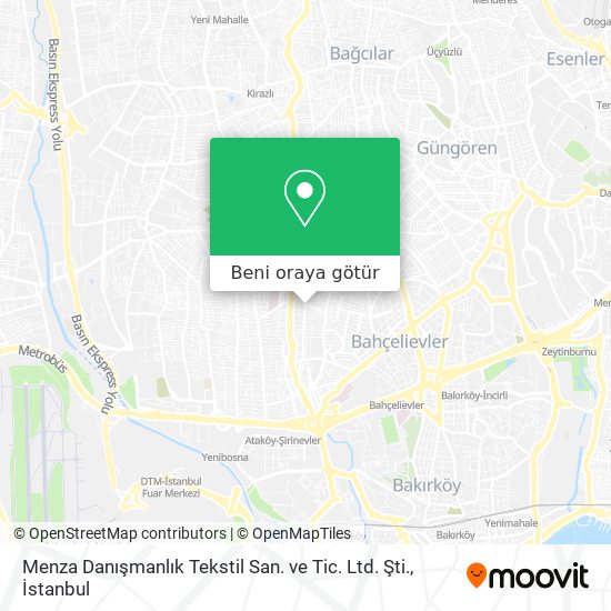 Menza Danışmanlık Tekstil San. ve Tic. Ltd. Şti. harita