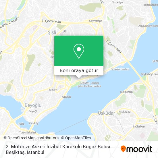 2. Motorize Askeri İnzibat Karakolu Boğaz Batısı Beşiktaş harita