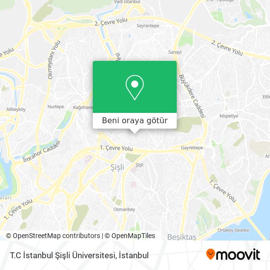 T.C İstanbul Şişli Üniversitesi harita