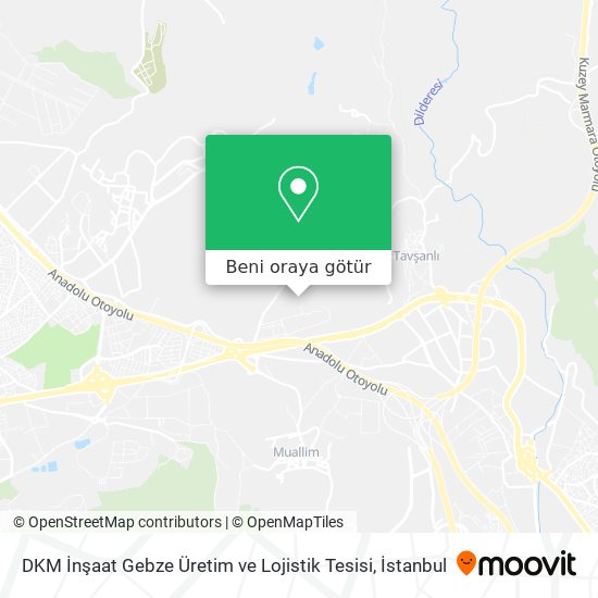 DKM İnşaat Gebze Üretim ve Lojistik Tesisi harita