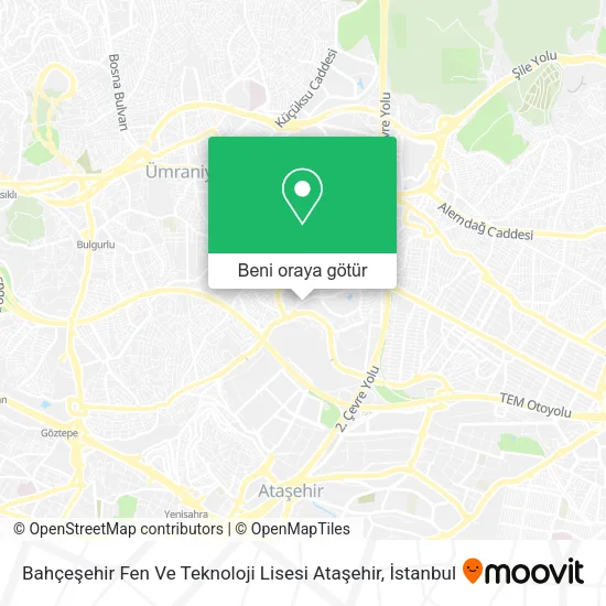 Bahçeşehir Fen Ve Teknoloji Lisesi Ataşehir harita
