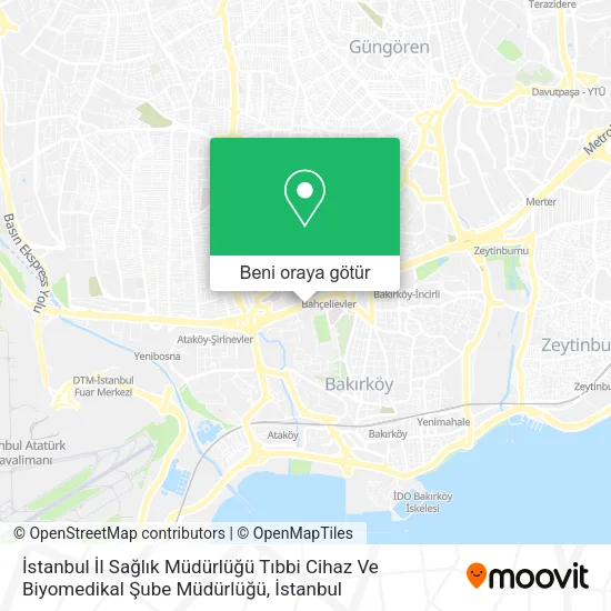 İstanbul İl Sağlık Müdürlüğü Tıbbi Cihaz Ve Biyomedikal Şube Müdürlüğü harita