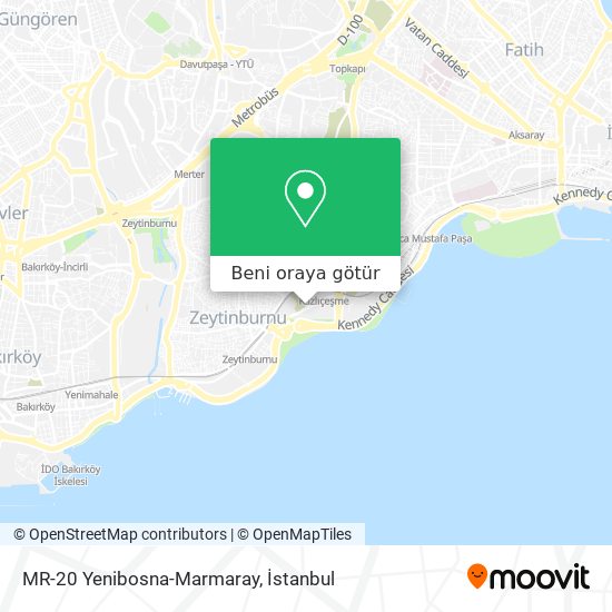 MR-20 Yenibosna-Marmaray harita
