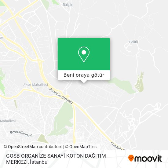 GOSB ORGANİZE SANAYİ KOTON DAĞITIM MERKEZİ harita