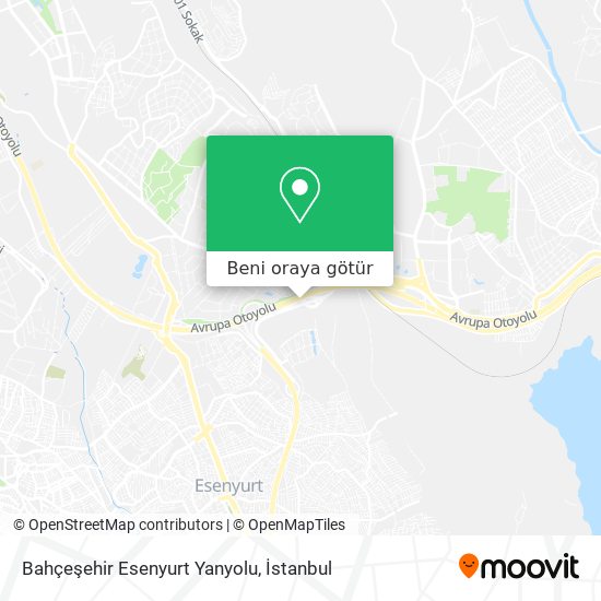 Bahçeşehir Esenyurt Yanyolu harita